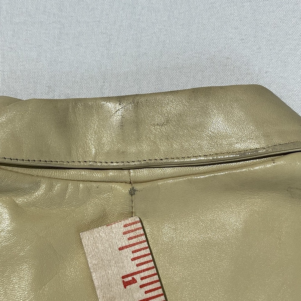 Vera Pelle Made in Italy Leather Stylish Yellow Jacket Size M (Italian size 42) - Picture 14 of 16